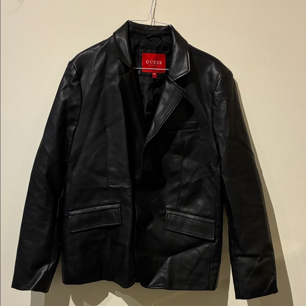 Guess Faux-Leather Black Jacket - Women’s S